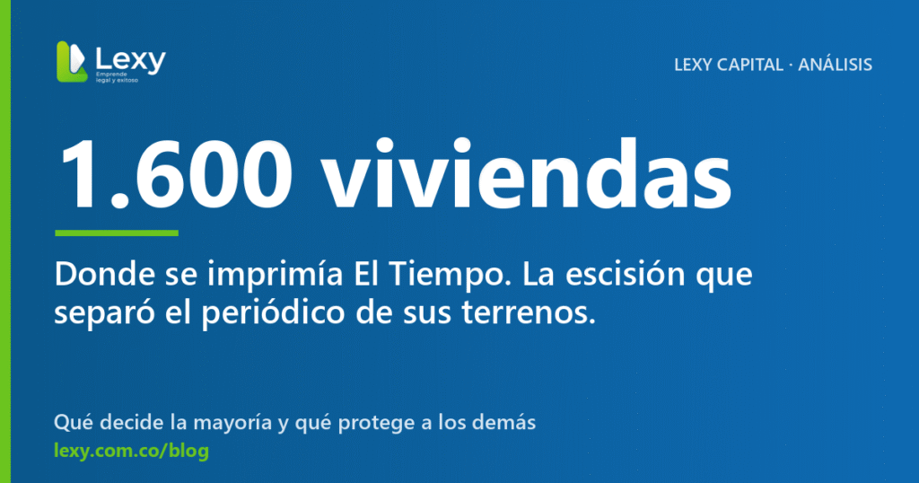 1.600 viviendas. Donde se imprimía El Tiempo. La escisión que separó el periódico de sus terrenos.